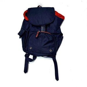 Eastsport Navy Blue Backpack Orange Lining 14" Tall Multiple Pockets Adjustable